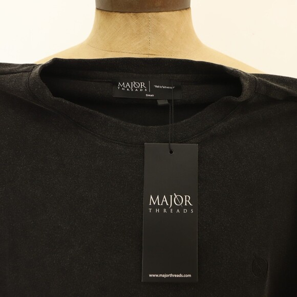 Major Threads Signature Boxed T-Shirt S Black Acid Wash Logo Tee 100% Cotton NWT - Picture 8 of 8